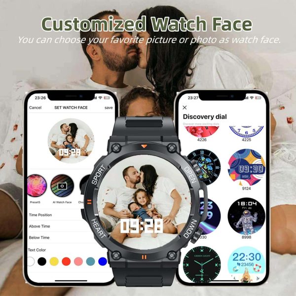 FocusFit® K56 Smartwatch Tactical Fitness Tracker 1.39” screen - Image 4