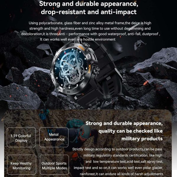 FocusFit® K52 1.39" Military Sport Smartwatch - Image 12