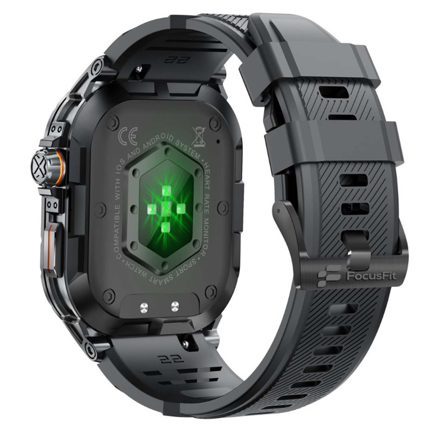 FocusFit® K63 1.96" Military AMOLED Tactical Smartwatch - Image 2