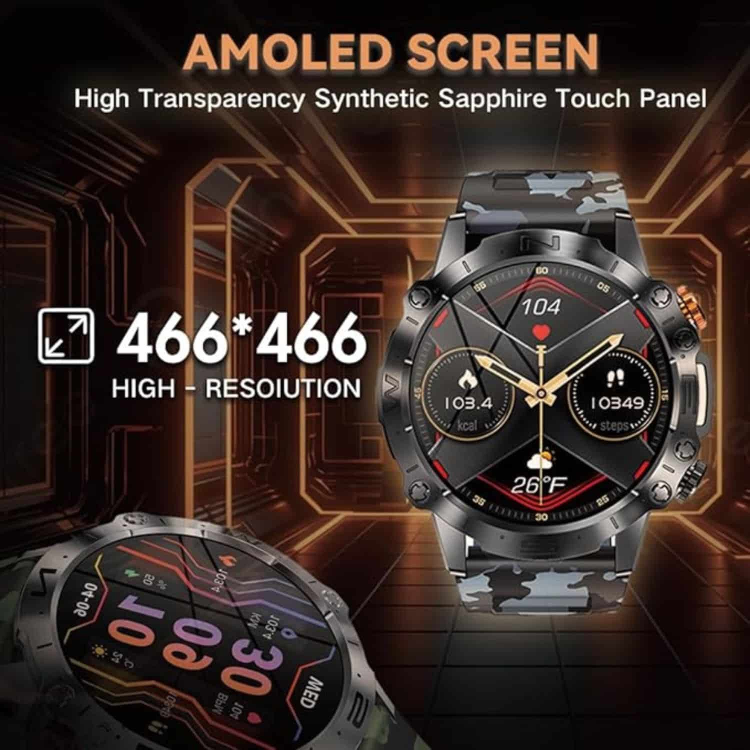 FocusFit® K59 1.43" AMOLED HD-Display Fitness Smartwatch - Image 9