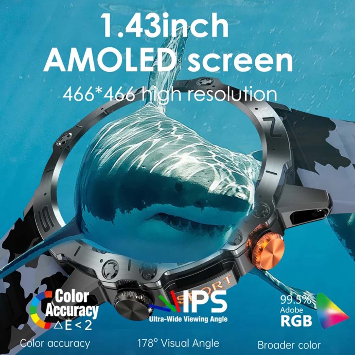 FocusFit® K59 1.43" AMOLED HD-Display Fitness Smartwatch - Image 12