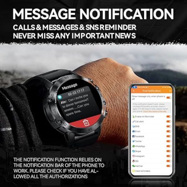 FocusFit® K52 1.39" Military Sport Smartwatch - Image 10