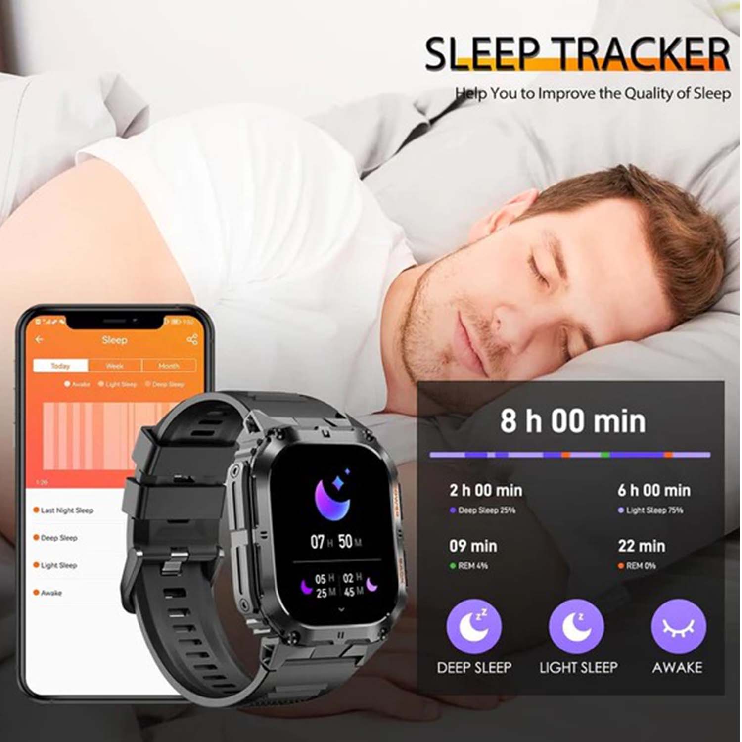 FocusFit® K61 AMOLED 1.96" Sport Smartwatch Fitness Tracker - Image 10