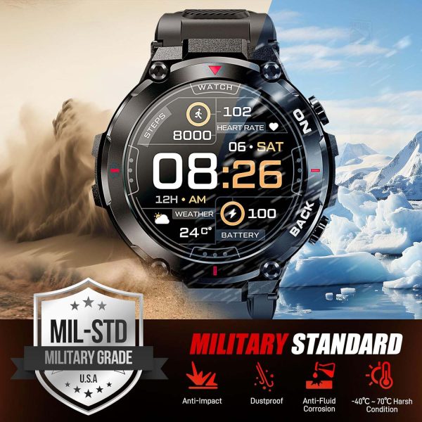 FocusFit® K37 1.32" GPS Military Sports Smartwatch - Image 11