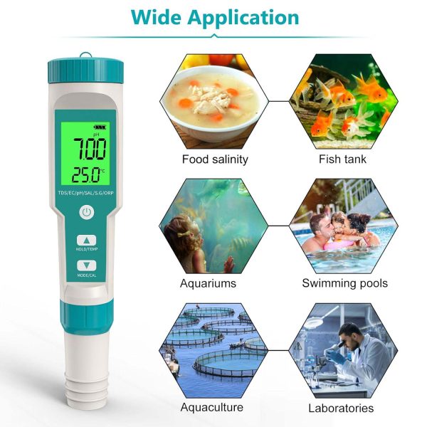 FocusOutdoor 7-in-1 Water Tester: pH/TDS/EC/ORP/S.G./Salinity - Image 5