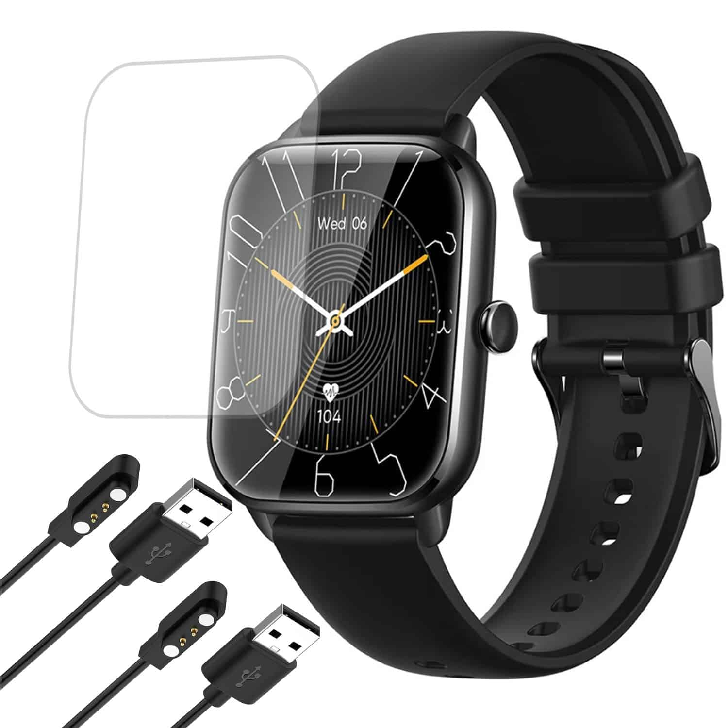 FocusFit® KT65 1.85” Fitness Activity Tracker Smartwatch for Android & iOS