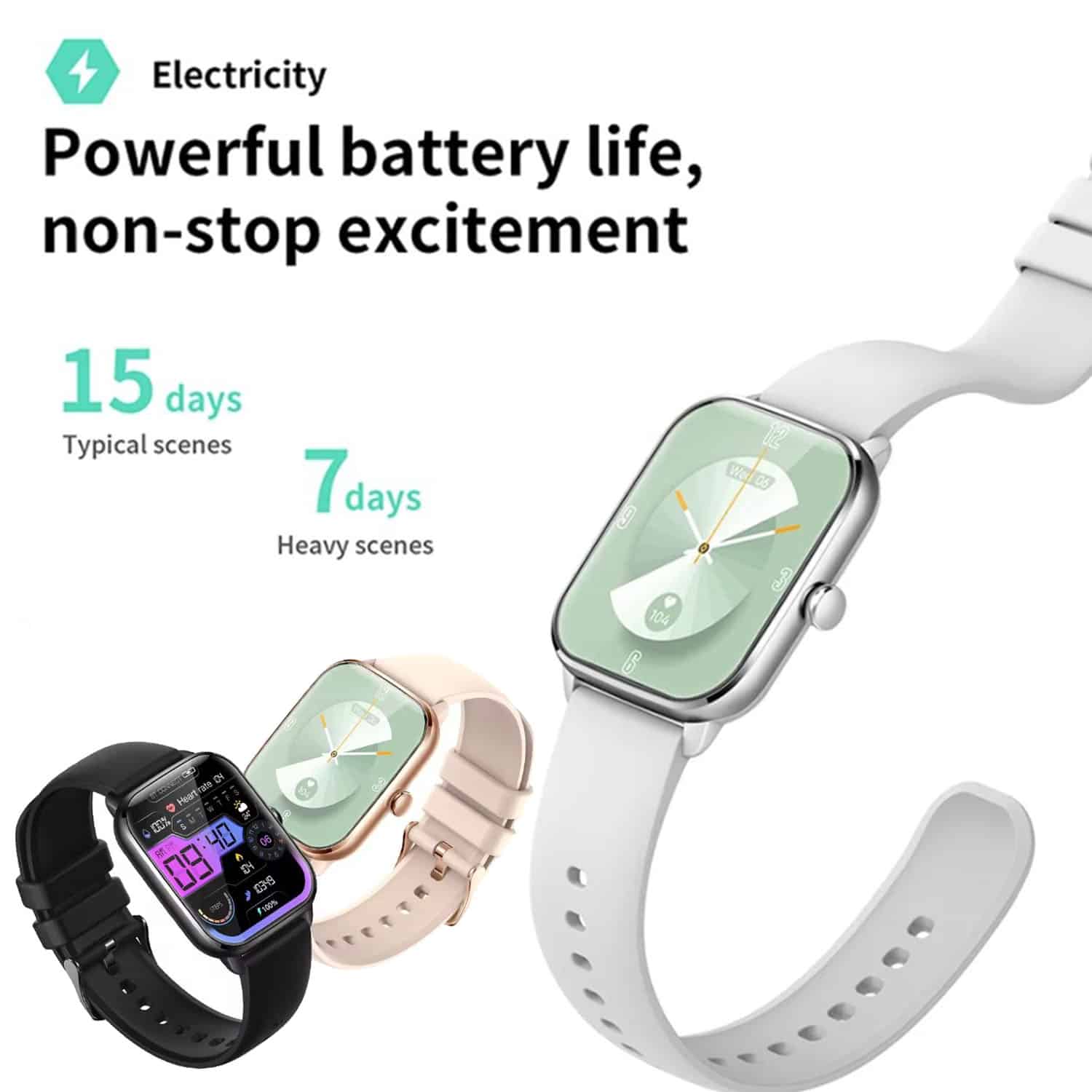FocusFit® KT65 1.85” Fitness Activity Tracker Smartwatch - Image 8