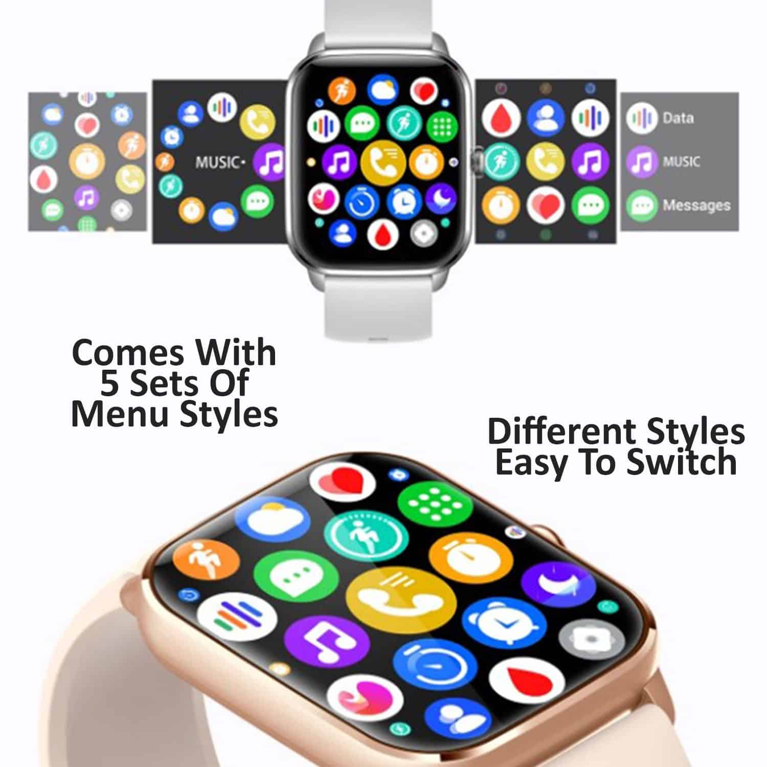 FocusFit® KT65 1.85” Fitness Activity Tracker Smartwatch - Image 4