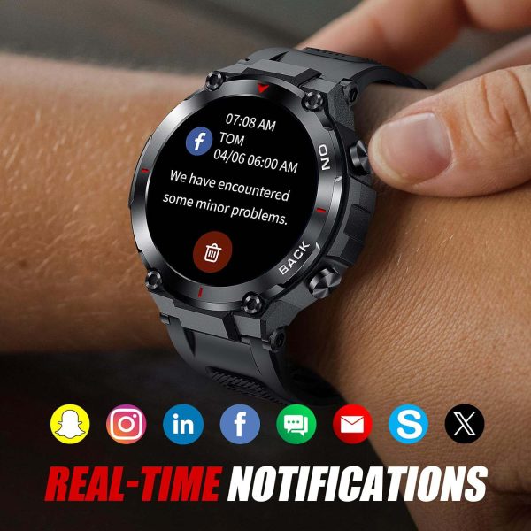 FocusFit® K37 1.32" GPS Military Sports Smartwatch - Image 8