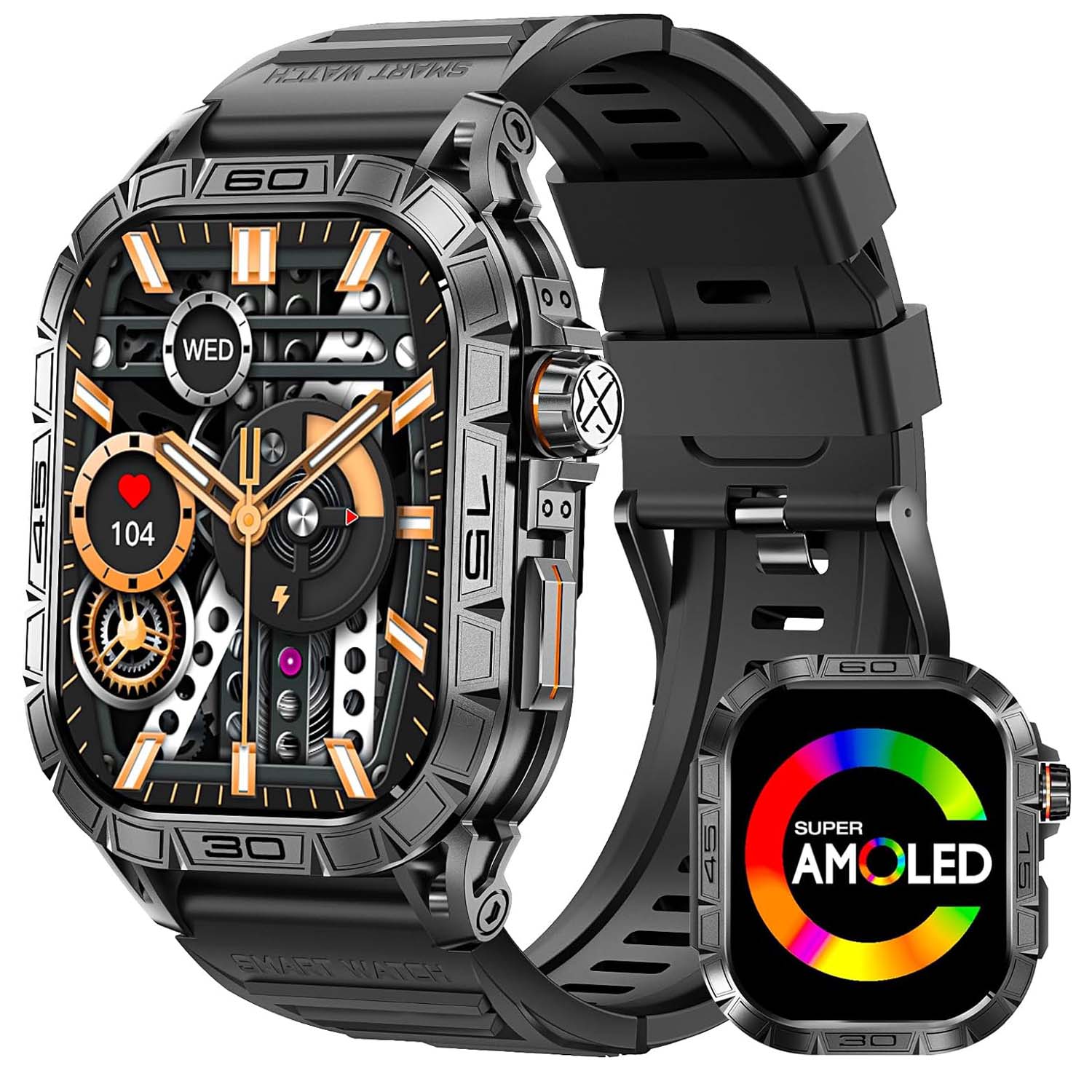 FocusFit® K63 1.96" Military AMOLED Tactical Smartwatch - Image 11