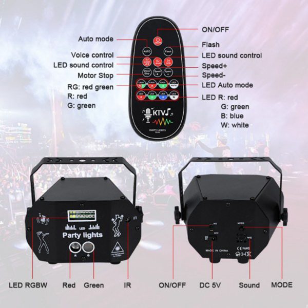 FocusLights® 3-in-1 RGB Party DJ Disco Light: Strobe Projector - Image 6