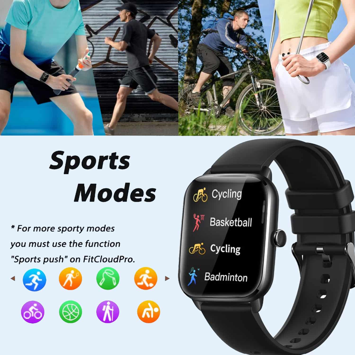 FocusFit® KT65 1.85” Fitness Activity Tracker Smartwatch - Image 10