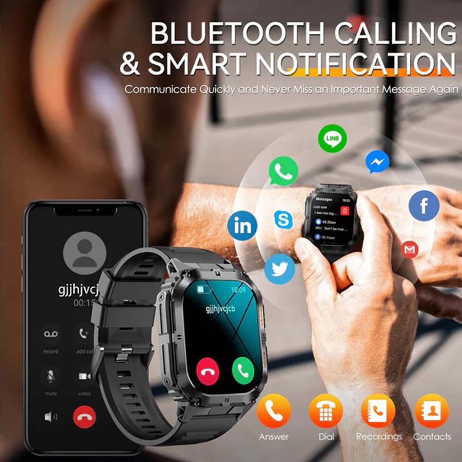 FocusFit® K61 AMOLED 1.96" Sport Smartwatch Fitness Tracker - Image 3