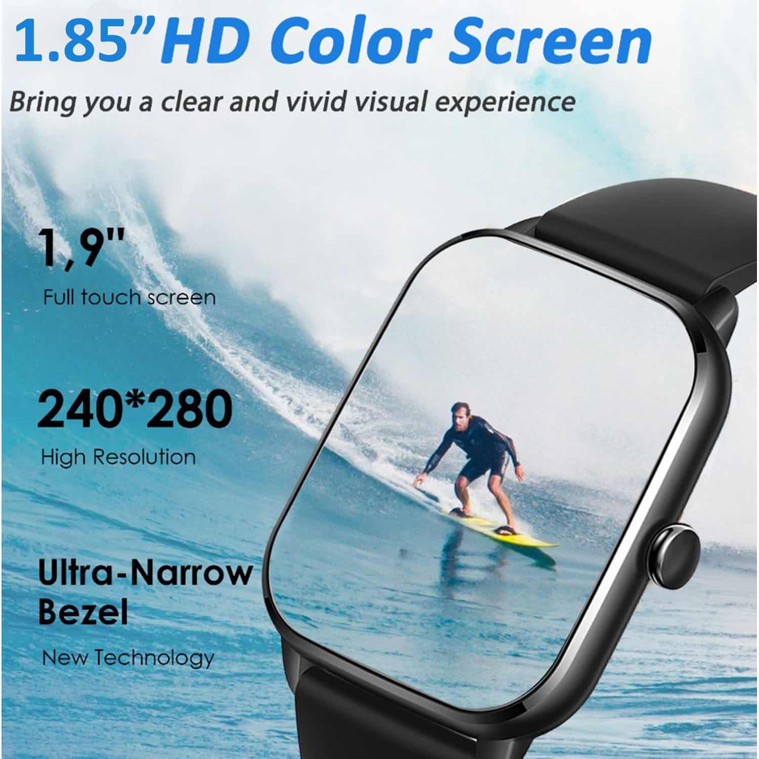 FocusFit® KT65 1.85” Fitness Activity Tracker Smartwatch - Image 9