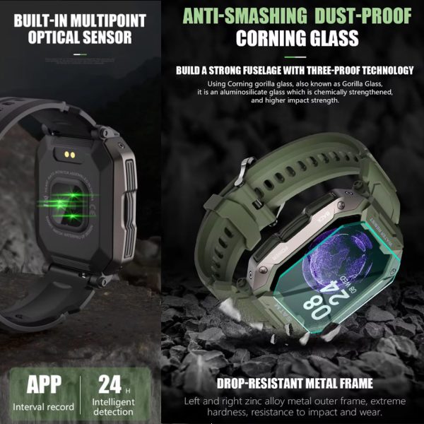 FocusFit® C20 1.71” Military Rugged HD Display Smartwatch - Image 4