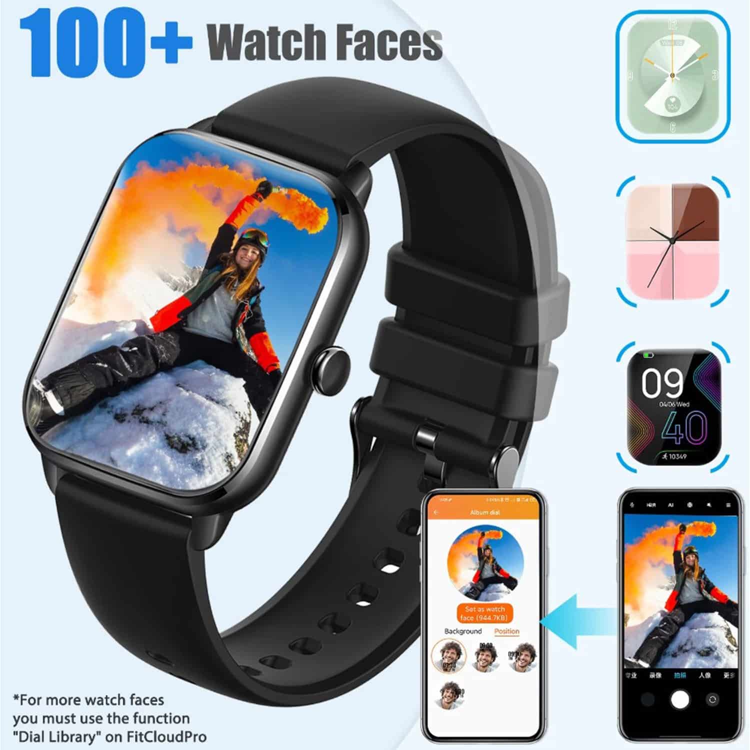 FocusFit® KT65 1.85” Fitness Activity Tracker Smartwatch - Image 7