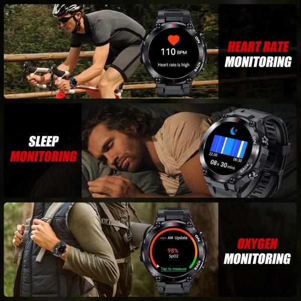 FocusFit® K37 1.32" GPS Military Sports Smartwatch - Image 9