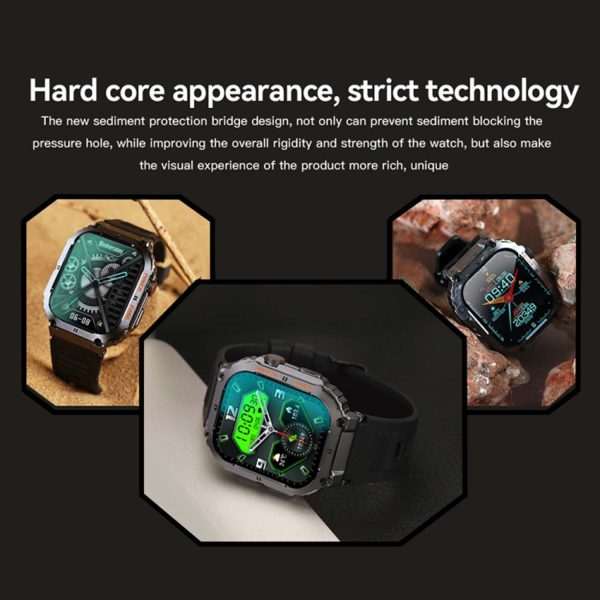 FocusFit® K57 1.96" Rugged Military Tactical Sports Smartwatch - Image 7
