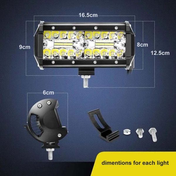 FocusOutdoor® 120W Triple Row LED Light Bar - Image 4