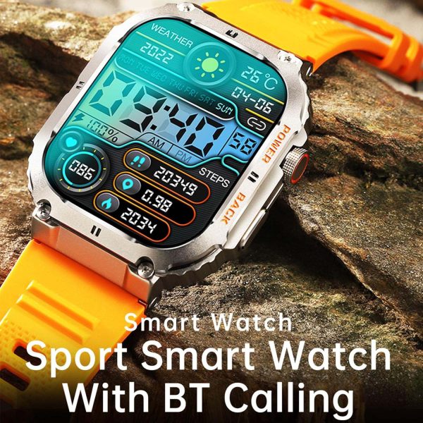 FocusFit® K57 1.96" Rugged Military Tactical Sports Smartwatch - Image 11