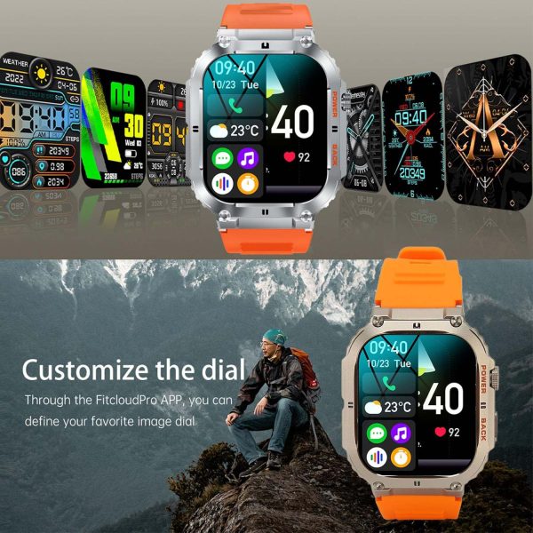 FocusFit® K57 1.96" Rugged Military Tactical Sports Smartwatch - Image 14