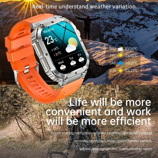 FocusFit® K57 1.96" Rugged Military Tactical Sports Smartwatch - Image 5