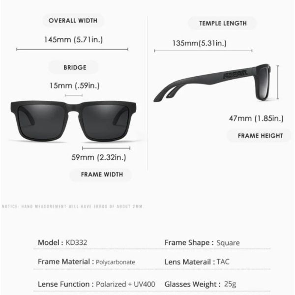 KDEAM Polarized UV400 Anti-Reflective Anti-Slip Sunglasses - Image 4