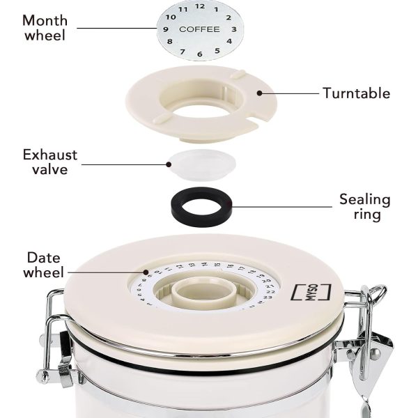MYSO® Airtight Coffee Bean Storage Canister with Date Tracker - Image 4