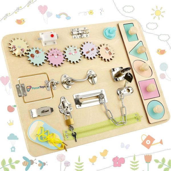 FocusToys® Wooden Montessori Busy Board for Toddlers - Image 5