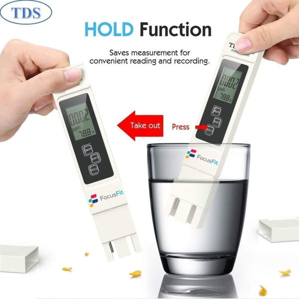 FocusFit® 3-in-1 TDS EC Water Tester: Multifunctional Digital LCD - Image 9