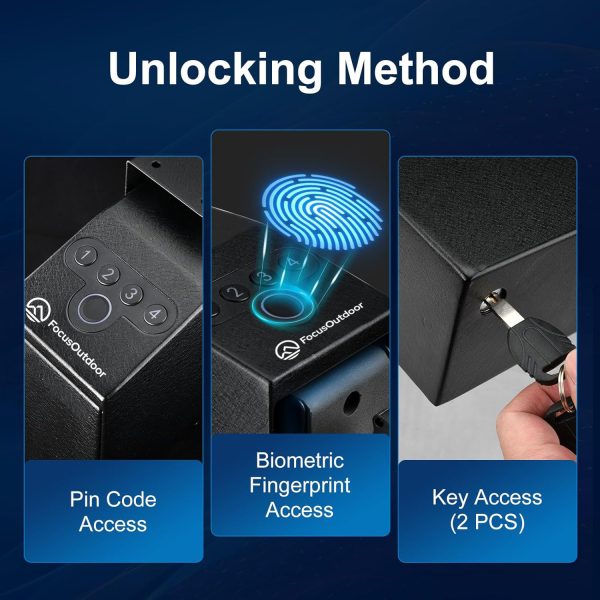 FocusOutdoor® Biometric Fingerprint Slider Handgun Safe - Image 6