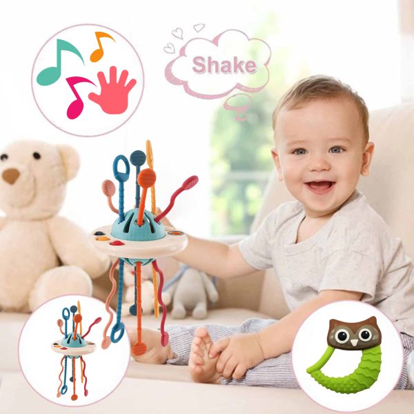 FocusToys® Baby Montessori Sensory Pull String Teething Toy - Image 5