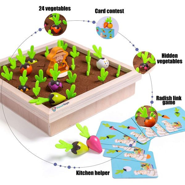 FocusToys® Montessori Wooden Carrot Harvest Game - Image 3