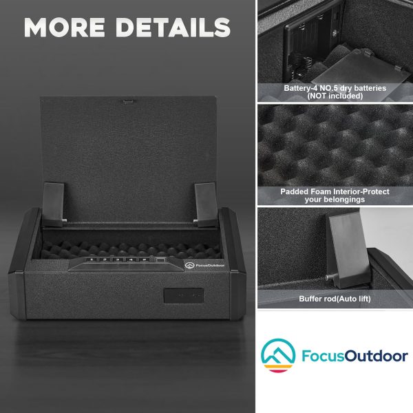 FocusOutdoor® Biometric Fingerprint 3-Way Access Gun Safe - Image 3