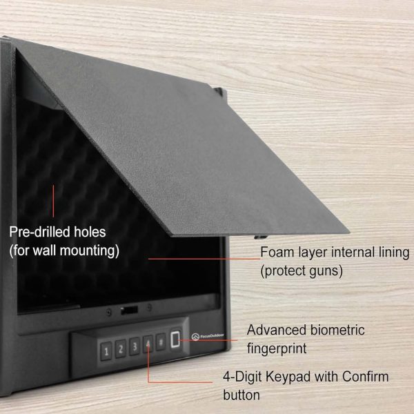 FocusOutdoor® Biometric Fingerprint 3-Way Access Gun Safe - Image 4