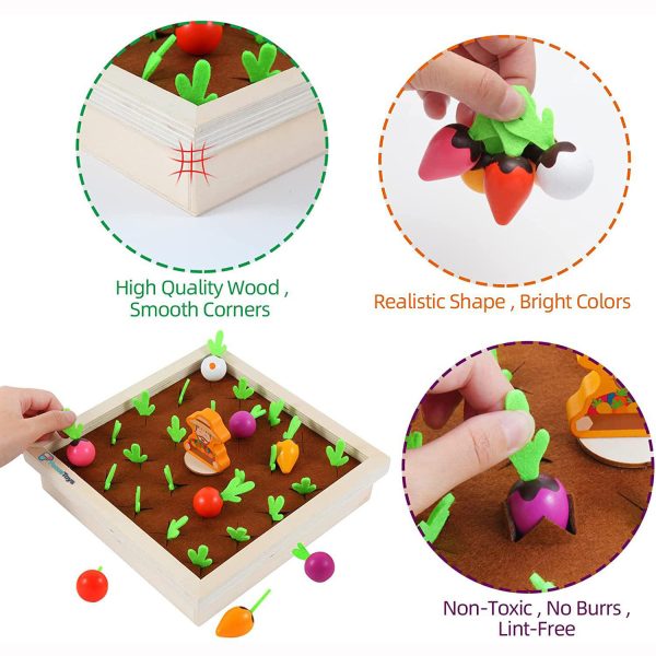 FocusToys® Montessori Wooden Carrot Harvest Game - Image 9