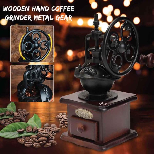 MYSO® Vintage Manual Coffee Grinder with Ceramic Burr - Image 6