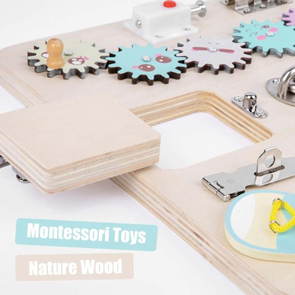 FocusToys® Wooden Montessori Busy Board for Toddlers - Image 2