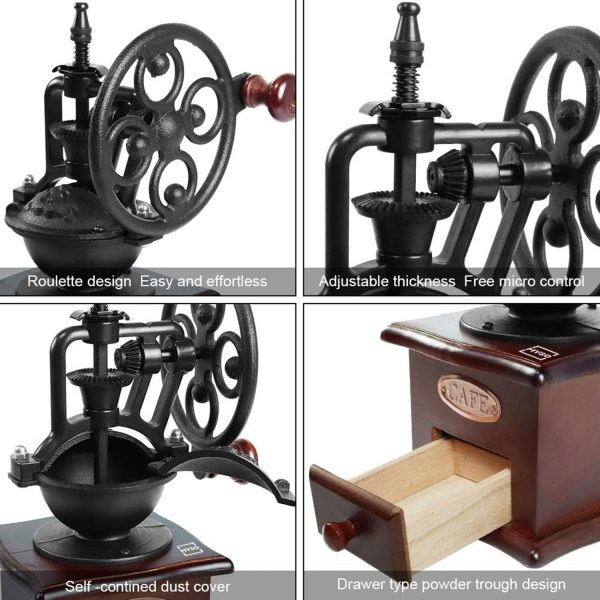 MYSO® Vintage Manual Coffee Grinder with Ceramic Burr - Image 3