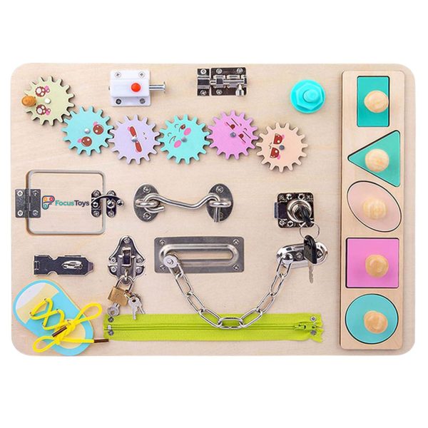 FocusToys® Wooden Montessori Busy Board for Toddlers - Image 8