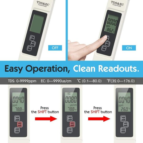 FocusFit® 3-in-1 TDS EC Water Tester: Multifunctional Digital LCD - Image 7