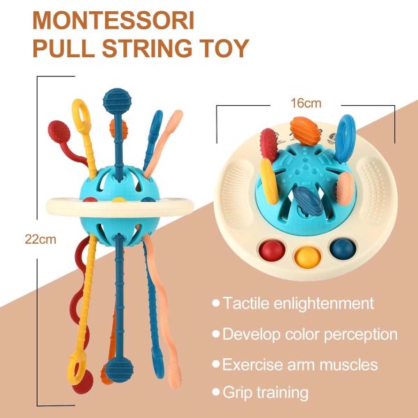 FocusToys® Baby Montessori Sensory Pull String Teething Toy - Image 14