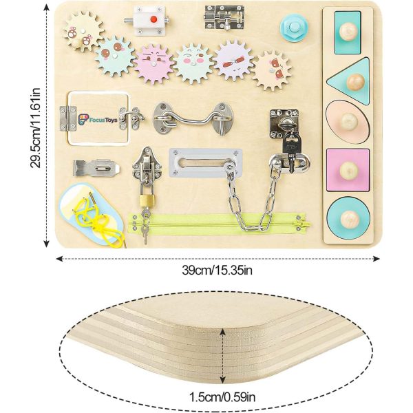 FocusToys® Wooden Montessori Busy Board for Toddlers - Image 4