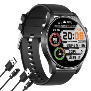 FocusFit® KC88 1.43" AI Voice Assistant Smart Watch Black Primary