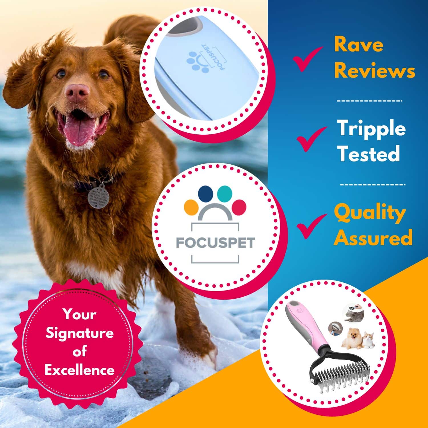 FocusPet® Double-Sided Pet Grooming Brush - Image 9
