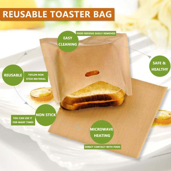 FocusFit® Reusable Non-Stick Toaster Bags: Set of 5 - Image 5