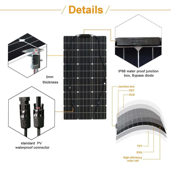 FocusOutdoor® 250W Monocrystalline Flexible Solar Panels - Image 10