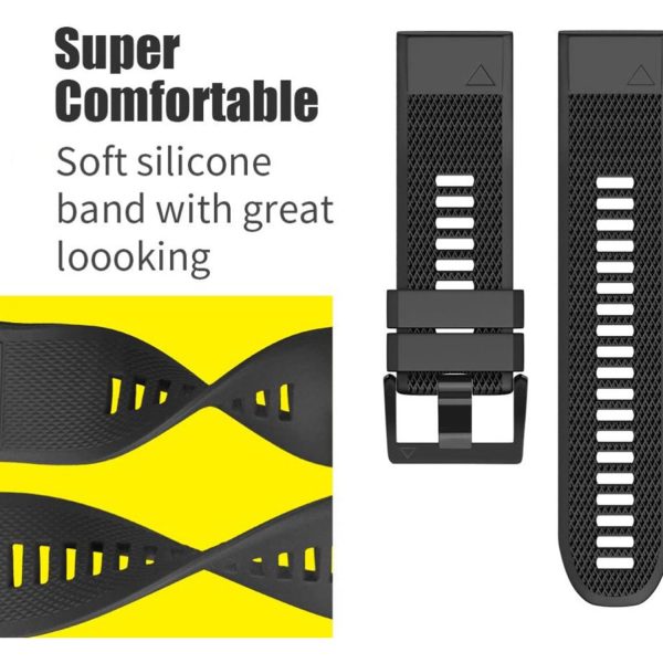 FocusFit® 26mm EasyFit Silicone Strap for Garmin Fenix 5X/6X/7X - Image 6