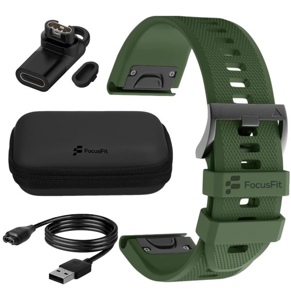 FocusFit® EasyFit Silicone 26mm Straps Bundle for Garmin Fenix 7X/6X/5X - Image 5