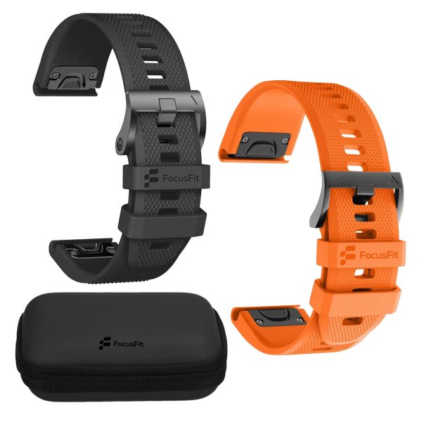 FocusFit® EasyFit 26mm Silicone Strap Bundle For Garmin Fenix 7X/6X/5X - Image 5